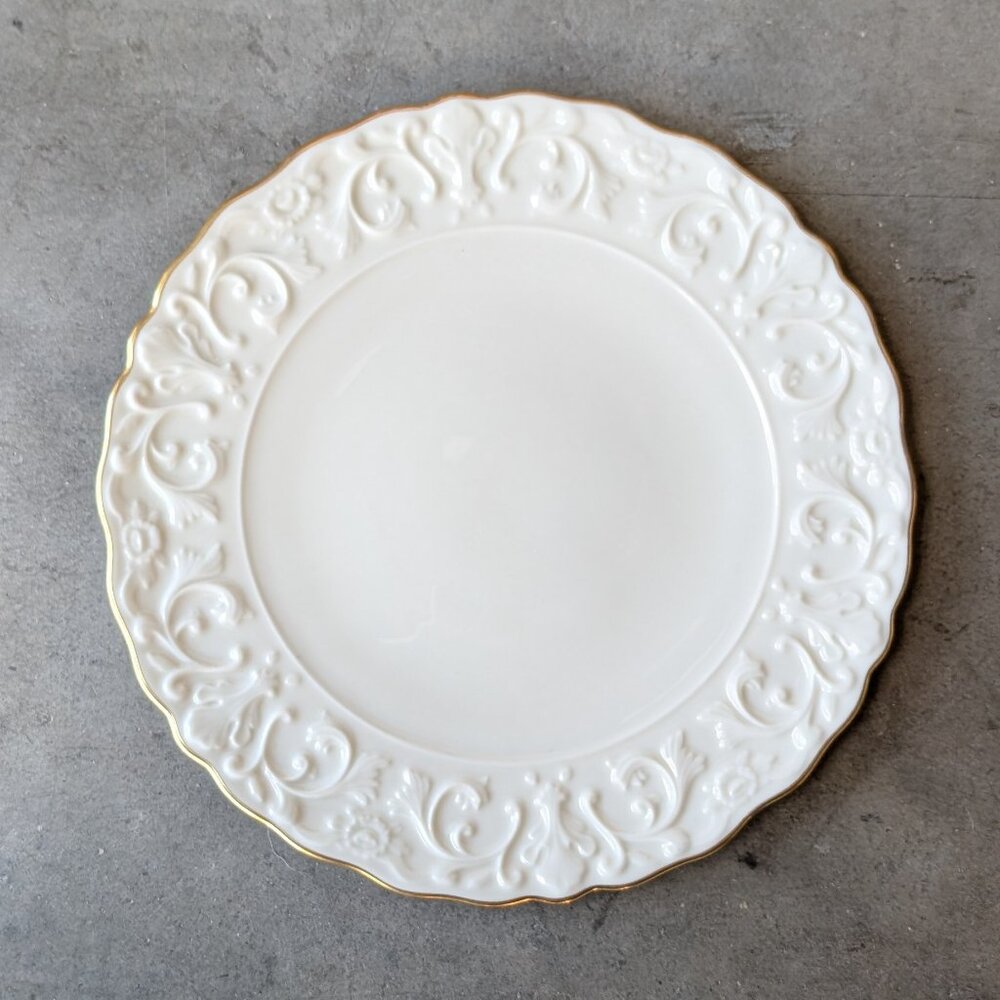 Vintage Lenox Georgian Collection Giftware Plate Round Ivory Gold Trim